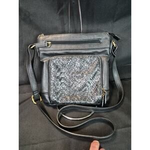 Giani Bernini Triple-Zip Pebble Leather Dasher Crossbody Bag Women's OS Black